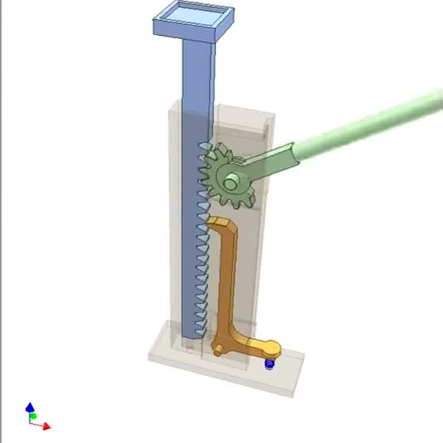 齿轮齿条千斤顶原理, 5000套机械原理设计方案