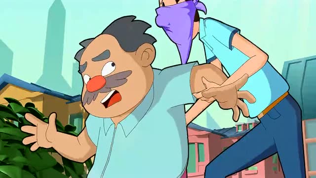 大头儿子和小偷爸爸化身蒙面大盗!当街劫持邻居大叔