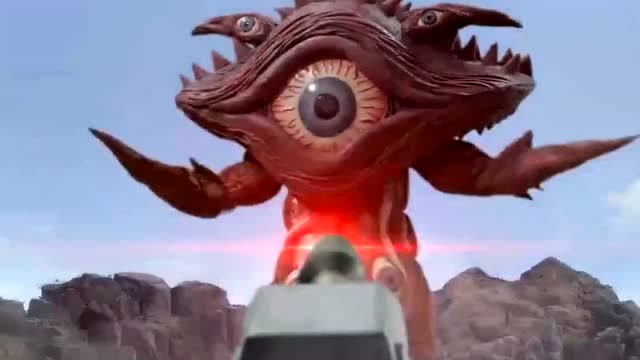 奥特曼维克特利奥特曼把怪兽的眼睛给爆掉了