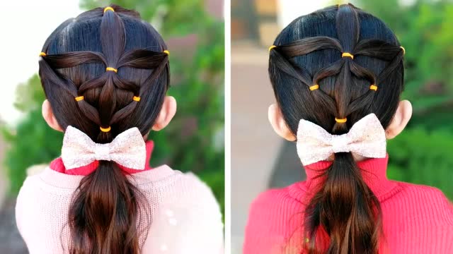 儿童编发:可爱的小女孩女宝宝低马尾编发教程