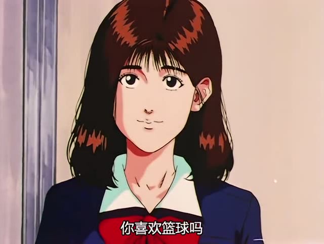 灌篮高手:樱木花道与赤木晴子第一次相遇,樱木的表情太可爱了!