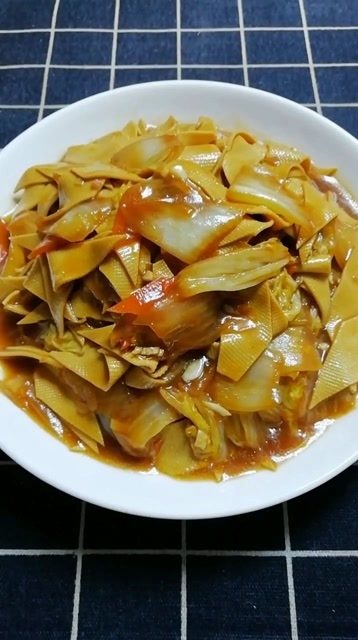 小白菜炒干豆腐图片