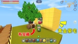 迷你世界：小乾被关在孤岛上，意外发现了宝藏，还建起了金豪宅
