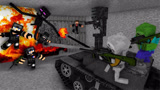 Minecraft动画《越狱战争》，怪物们与狱警军团的战斗！