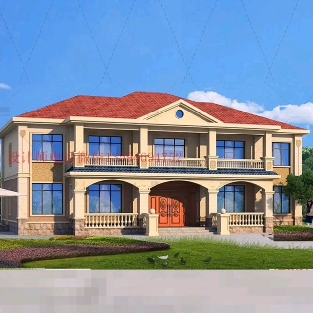 5间二层小别墅 开间23.5米  进深11.