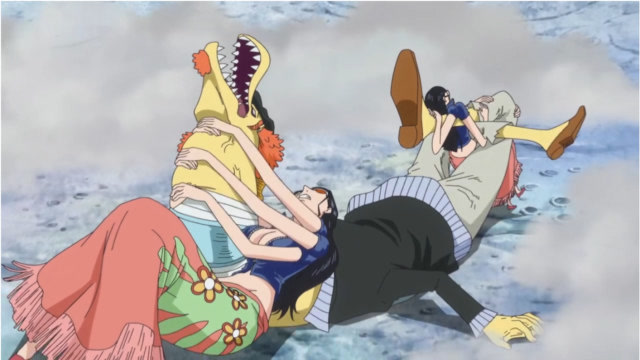 罗宾的关节技不管看几次,还是会觉得疼,骨头折得很干脆