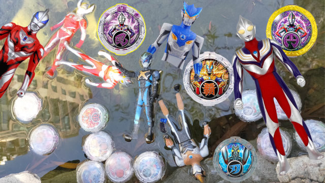 奥特曼罗布水晶玩具合集!赛罗迪迦泰罗落水被封印成水晶