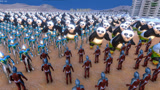 1000个巨型功夫熊猫、1000个镜子骑士和2000个赛文奥特曼大混战