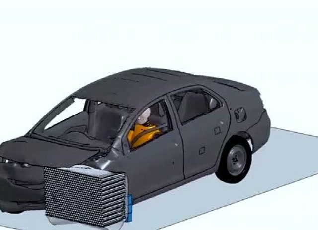 百分之50碰撞受力分析,直观看出来车碰撞物体后变化!