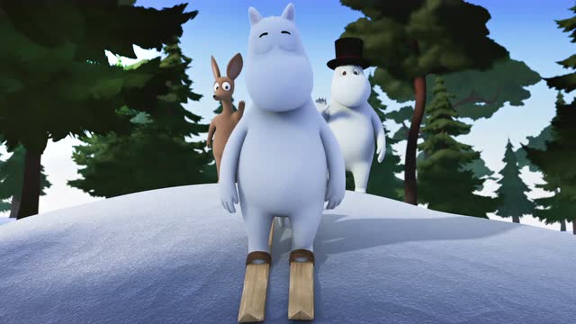 《姆明山谷 第二季》精彩片段_姆明学会了滑雪吗