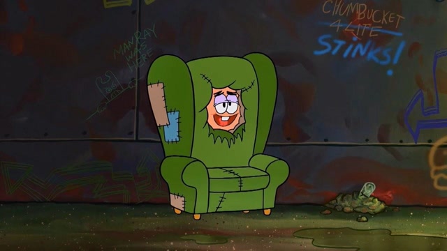 海绵宝宝:派大星偷懒不干活,钻到沙发里当椅子!