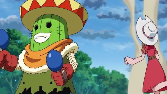 数码宝贝 雨披兽轻松击败猿猴兽和火山兽