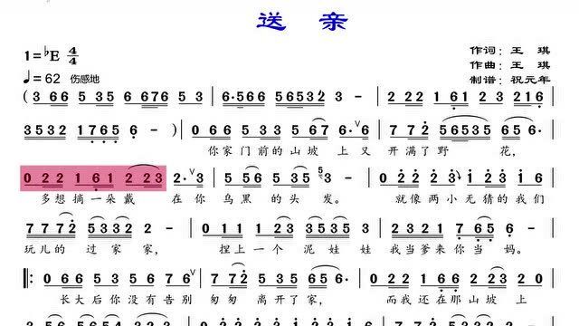 《送亲》演奏的二胡独奏曲,旋律凄美动听,看有声动态谱欣赏