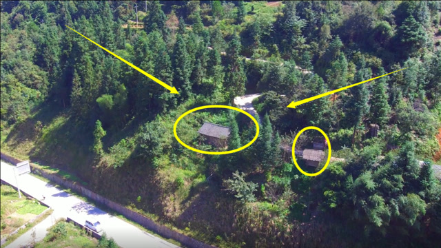 航拍一个百鸟归巢风水宝地,这个房子正处穴中,格局堪称完美