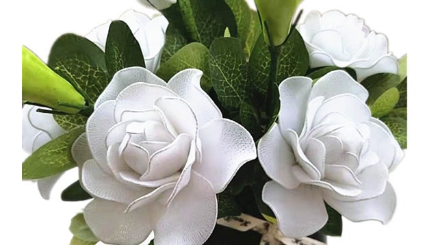 手工丝网花栀子花教程 13#手工diy#13 13#解压手工#13