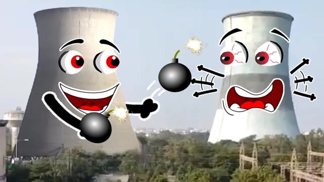 模拟表情:发电站的烟囱要塌了?原来是他扔了炸弹!