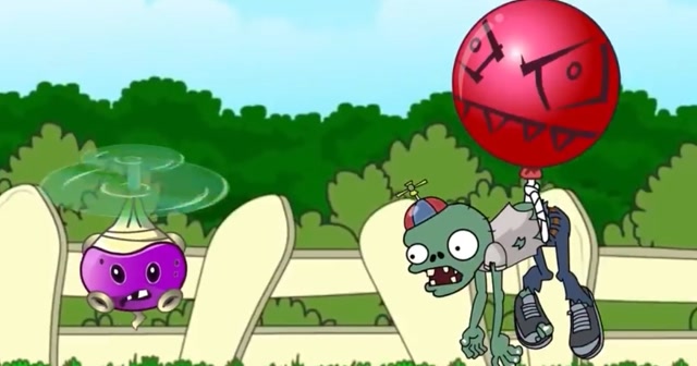 植物大战僵尸:会喷火的旋转芜菁,气球僵尸不在话下