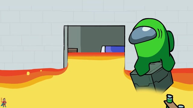 amongus太空狼人杀:太空人小红和小绿温泉热饮,舒舒服服的一天