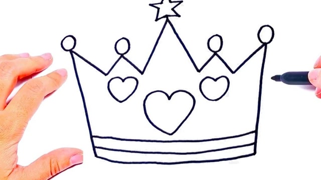 和我一起学画画,今天我们来画一个皇冠,太漂亮了!