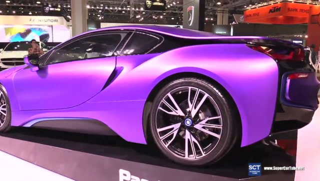 pandora改装 实拍紫色2016款宝马i8