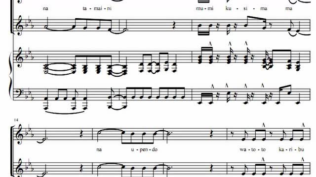 kusimama stand tall 二声部童声合唱