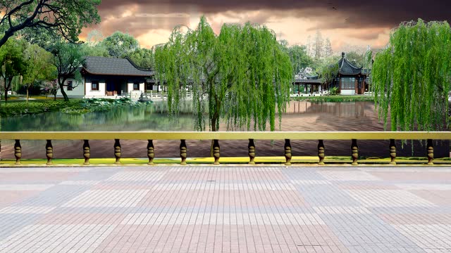 金山老牛抠像广场舞公园背景四