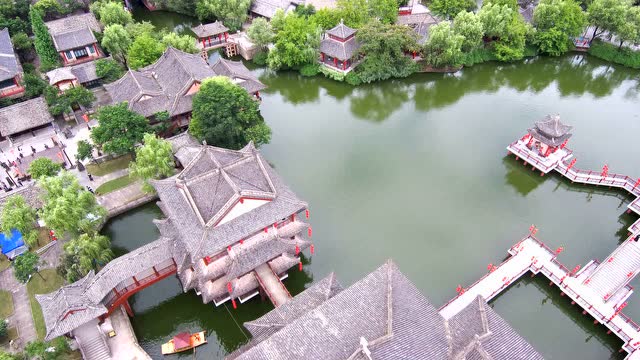 航拍 横店影视城