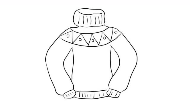 高领毛衣 儿童亲子简笔画 宝宝轻松学画画