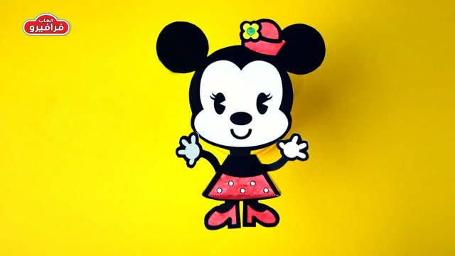 幼儿益智早教手工,diy卡纸制作可爱米奇老鼠妹妹玩具手工