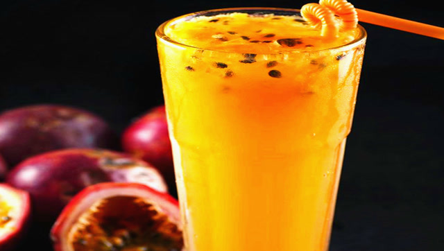 百香果橙汁,商场卖20元一杯,自己做好喝又营养含有大量维c