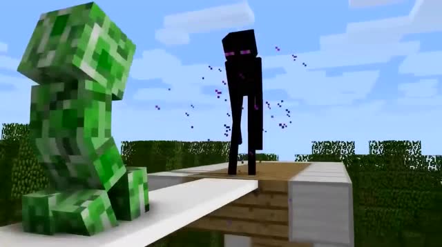 我的世界怪物学院 苦力怕恐高不敢跳水被腹黑小黑踹下水,太坏了