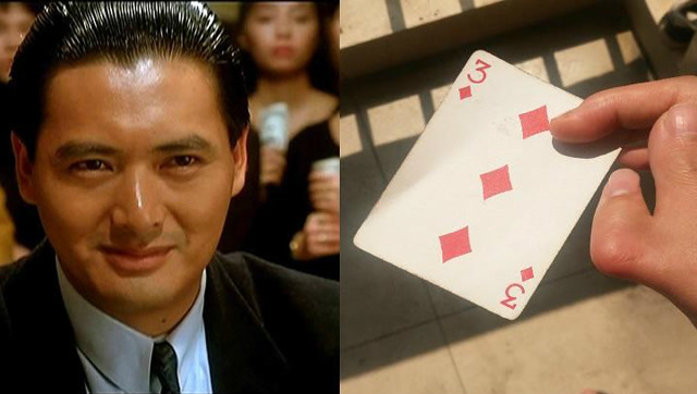 赌神周润发扔牌变点揭秘,手法非常隐秘,看完秒懂!