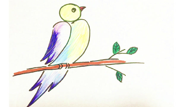 育儿简笔画:一分钟用数字"22"画出小鸟,超简单看一遍就会!