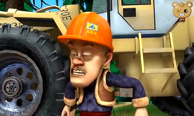 熊出没:光头强开着他的车来砍树的时候发现记号不见了.