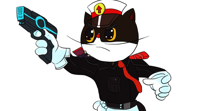 帅气十足的黑猫警长儿童亲子简笔画