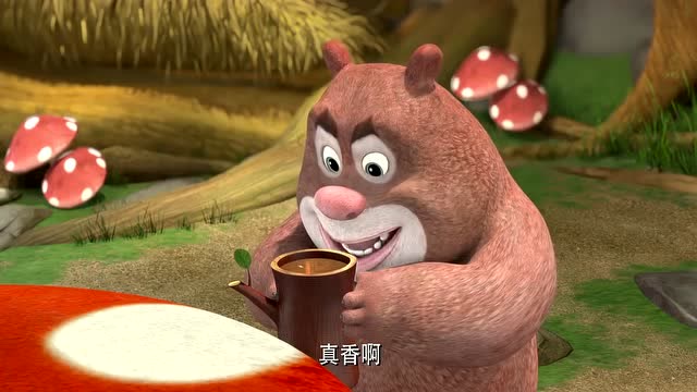 熊出没:熊熊和涂涂分喝蜂蜜, 看的口水直流好馋人啊!