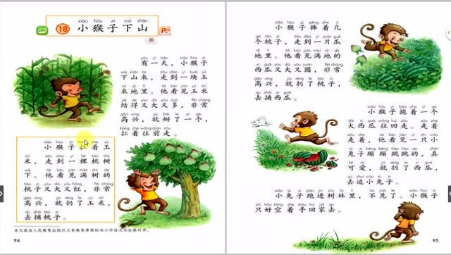 小猴子下山的故事课文图片