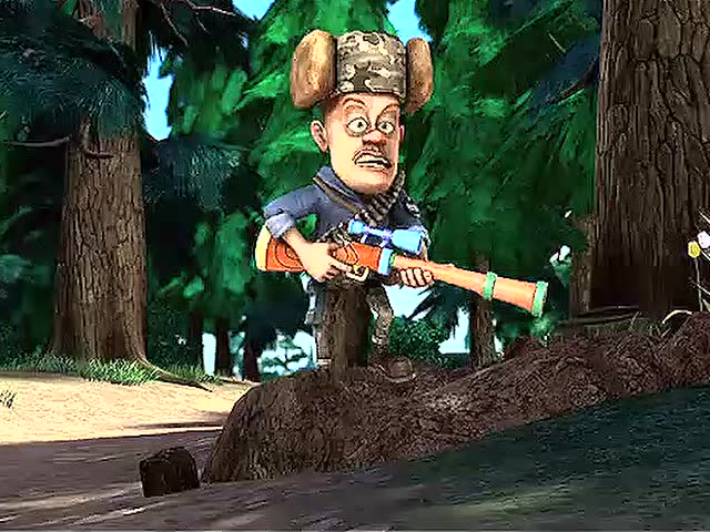 熊出没:光头强在森林中被萝卜头给戏耍了一顿.