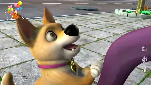 熊出没 : 光头强在街上有遇到那只可爱的小狗了,这次会是什么给他