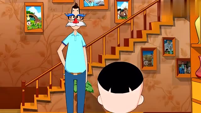 小头爸爸变成老爷爷,大头儿子带他晒太阳啦