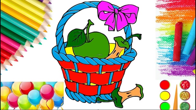 儿童简笔画:可爱小花篮