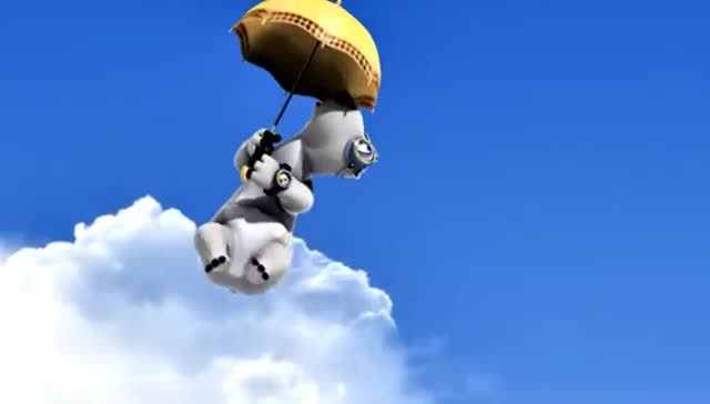 倒霉熊:萌萌的小熊玩跳伞,各种姿势很诱人,就是没带降落伞!