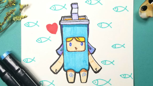 手绘迷你世界中穿着咸鱼装的快乐孩子,他就是余小乐