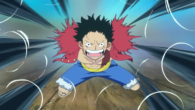 路飞全开,开启三档两手都巨大化攻击,太强了