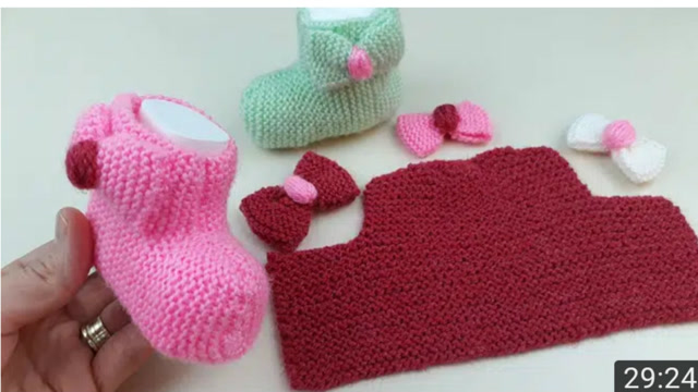 棒针编织温暖又舒适的婴儿鞋,简单好学,会编织的你一看就会
