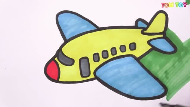 飞机有色绘画图片