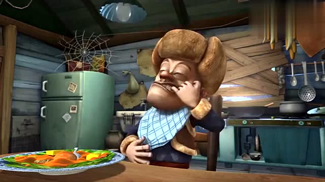 《熊出没》大厨光头强做美食,熊兄弟直接硬闯抢光头强的食物