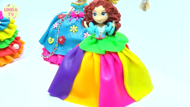 培乐多彩泥diy制作迪士尼芭比公主裙子,超漂亮