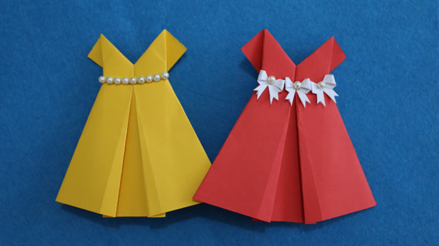 用一张纸,就能折出漂亮的公主裙,简单易学的折纸视频