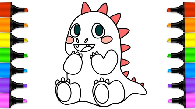 亲子简笔画:可爱小恐龙宝宝画画